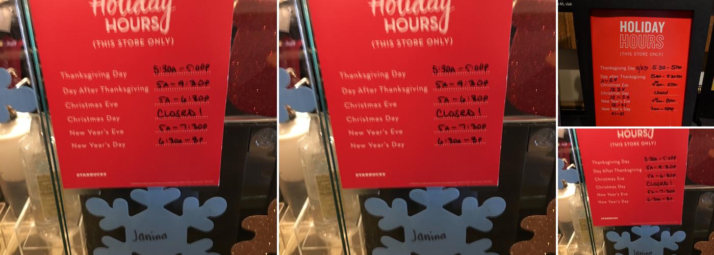Starbucks Coffee Company Menu