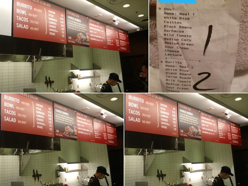 Chipotle Mexican Grill Menu