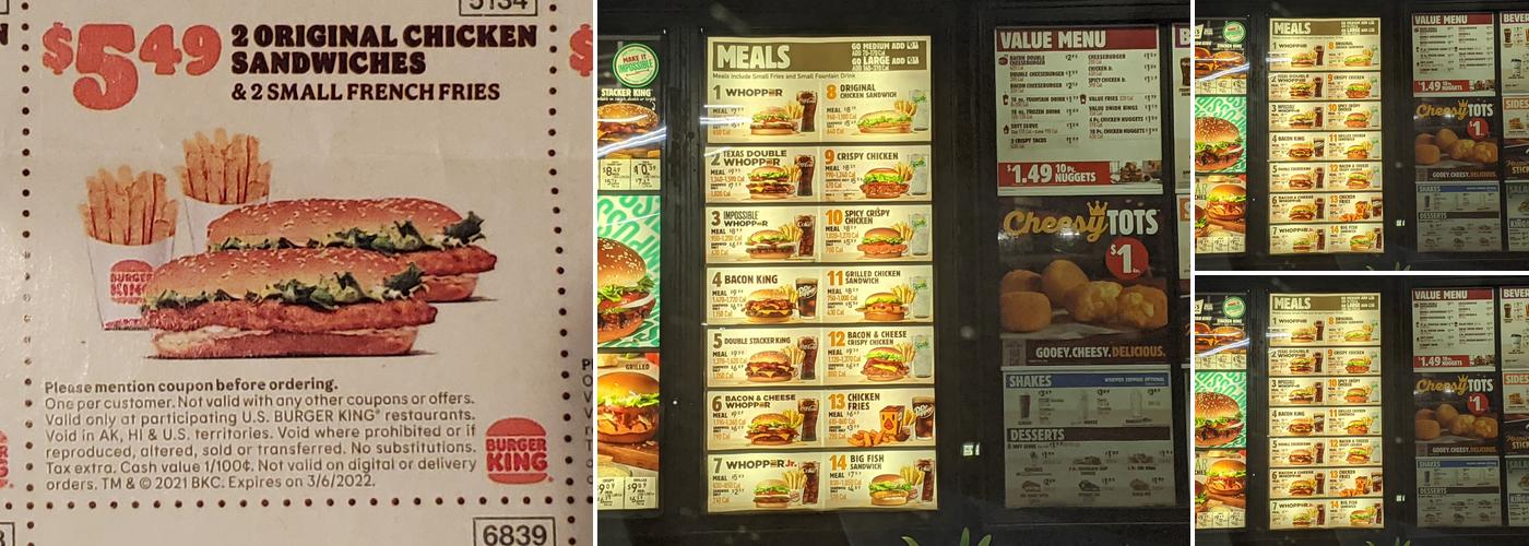 Burger King Menu
