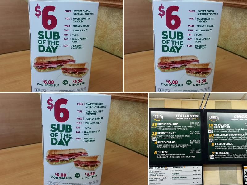 Subway Menu