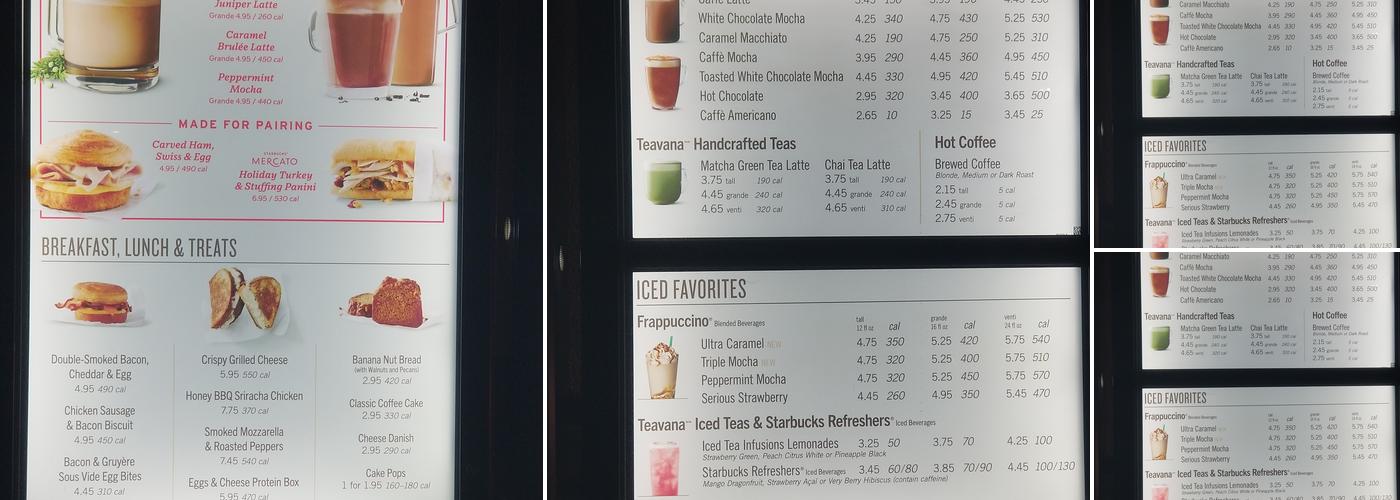 Starbucks Menu