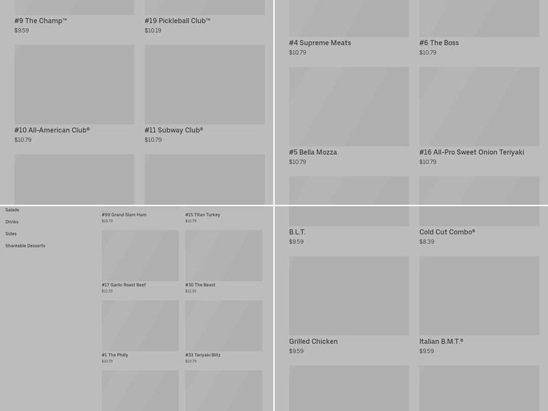 Subway Menu