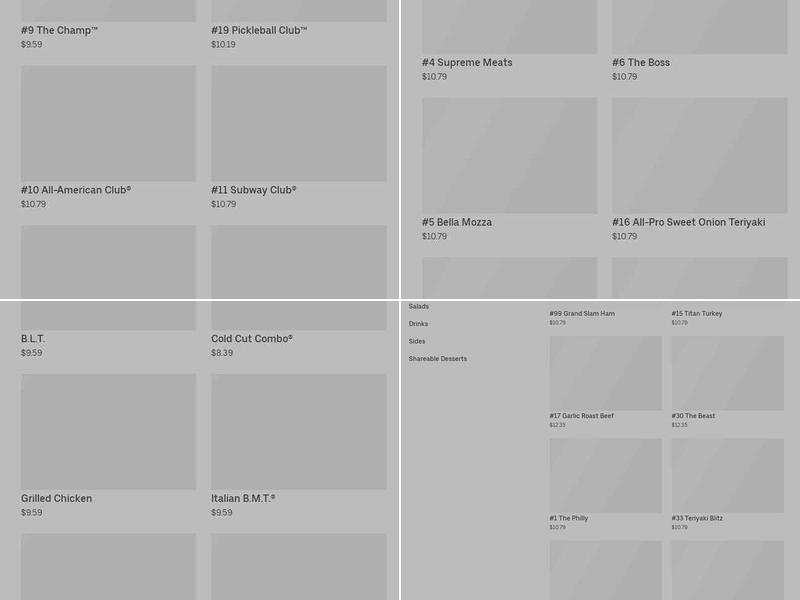 Subway Menu