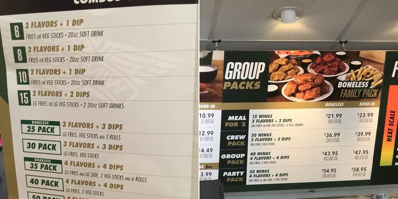 Wingstop Menu