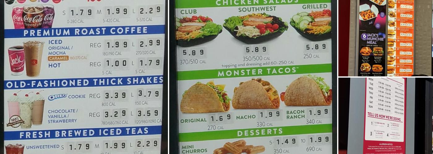 Jack In The Box Menu