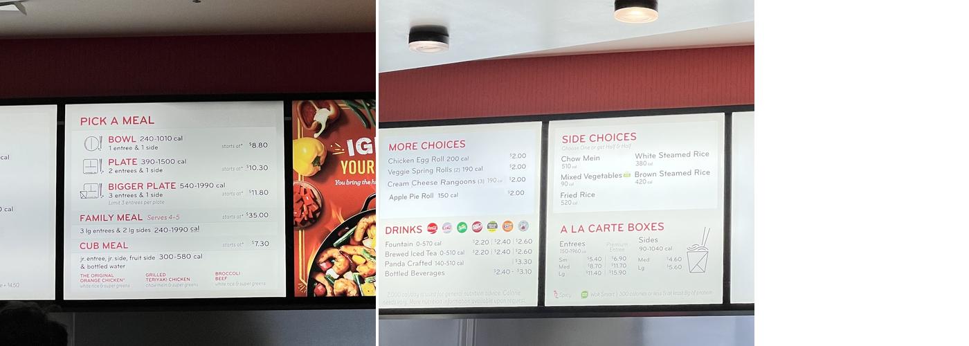 Panda Express Menu