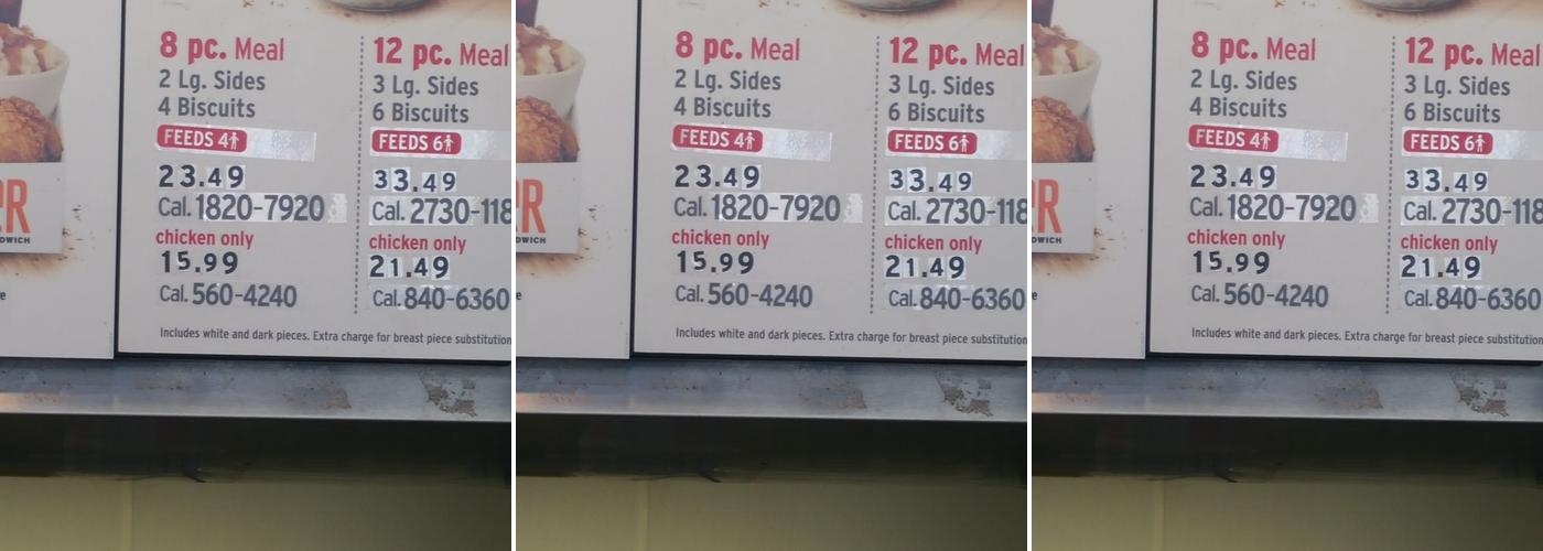 KFC Menu