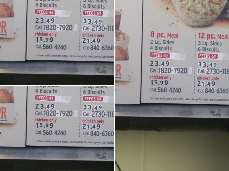 KFC Menu