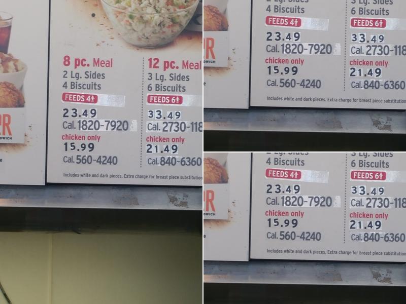 KFC Menu
