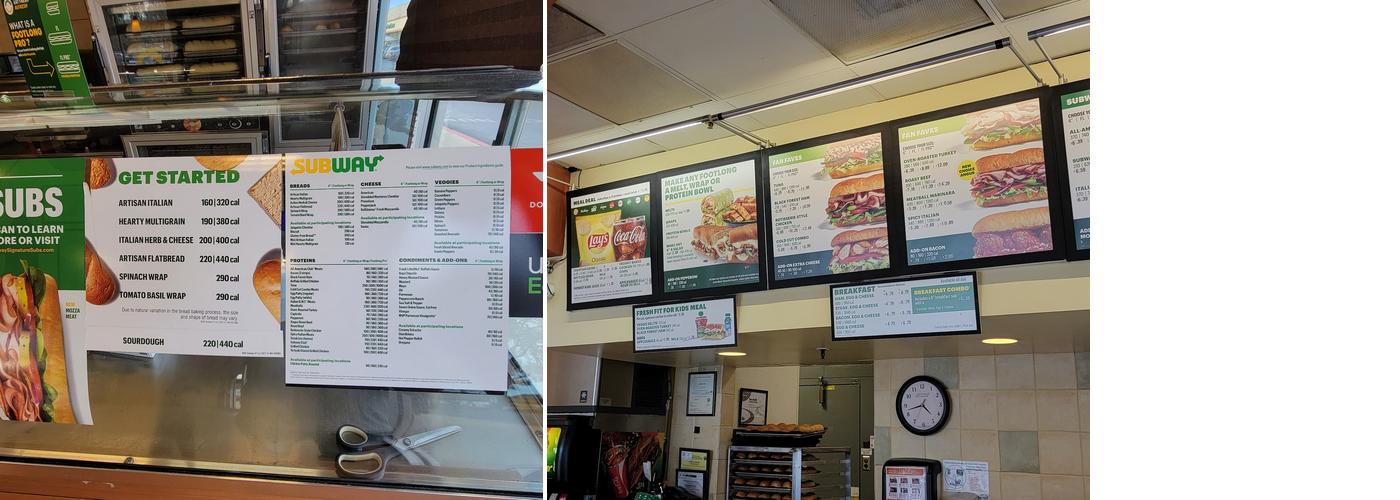 Subway Menu