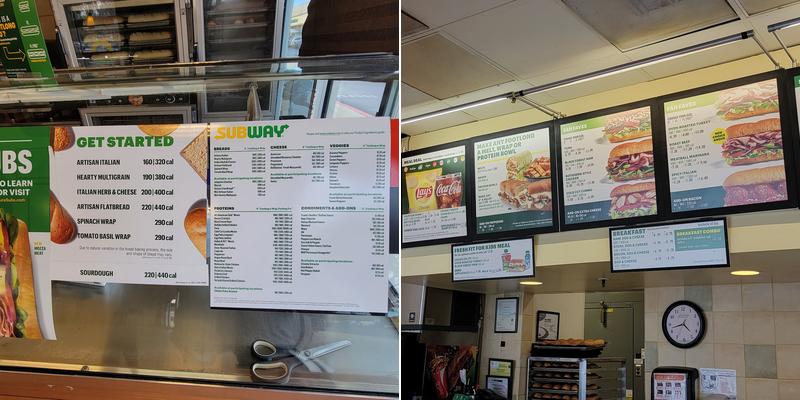 Subway Menu
