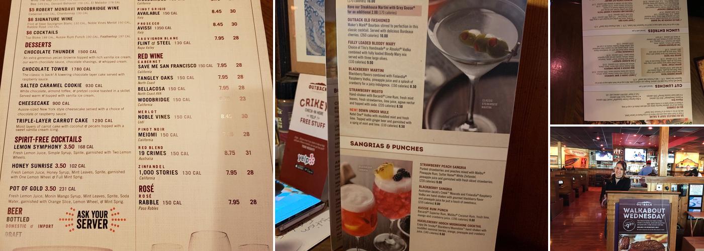 Outback Steakhouse Menu