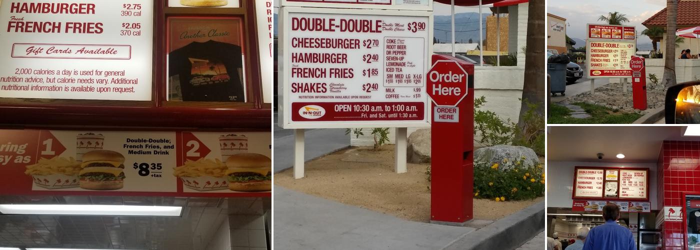 In-N-Out Burger Menu