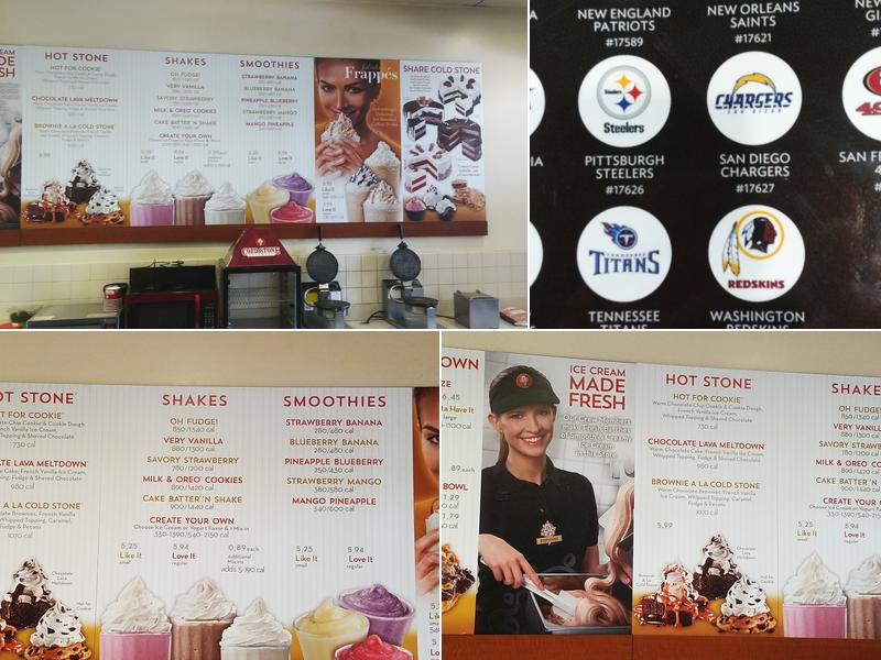 Cold Stone Creamery Menu