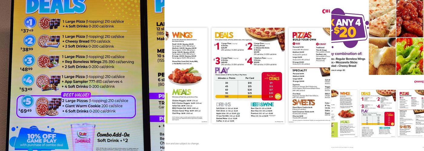 Chuck E. Cheese Menu