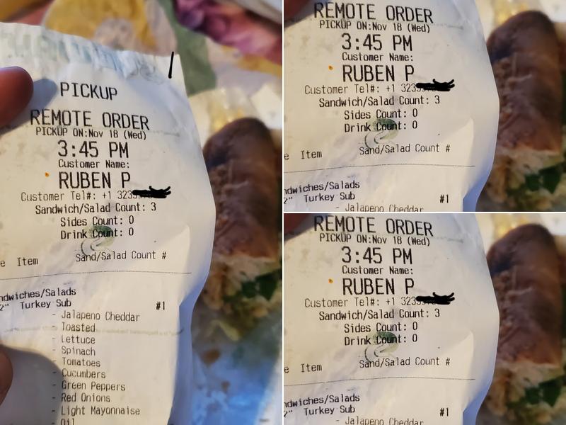 Subway Menu