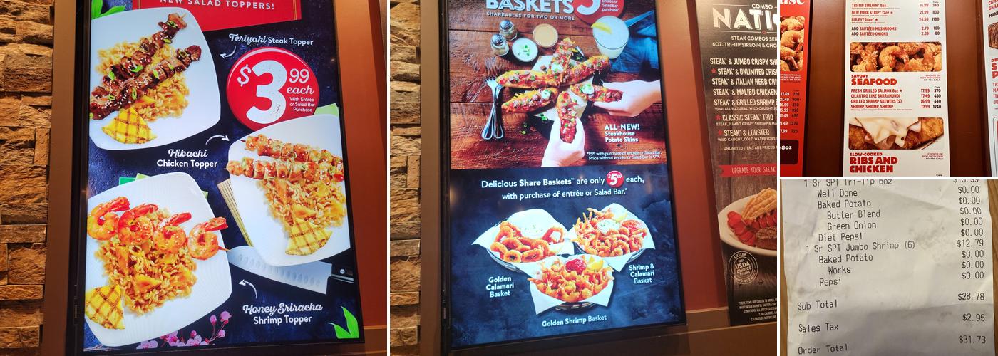 Sizzler Menu