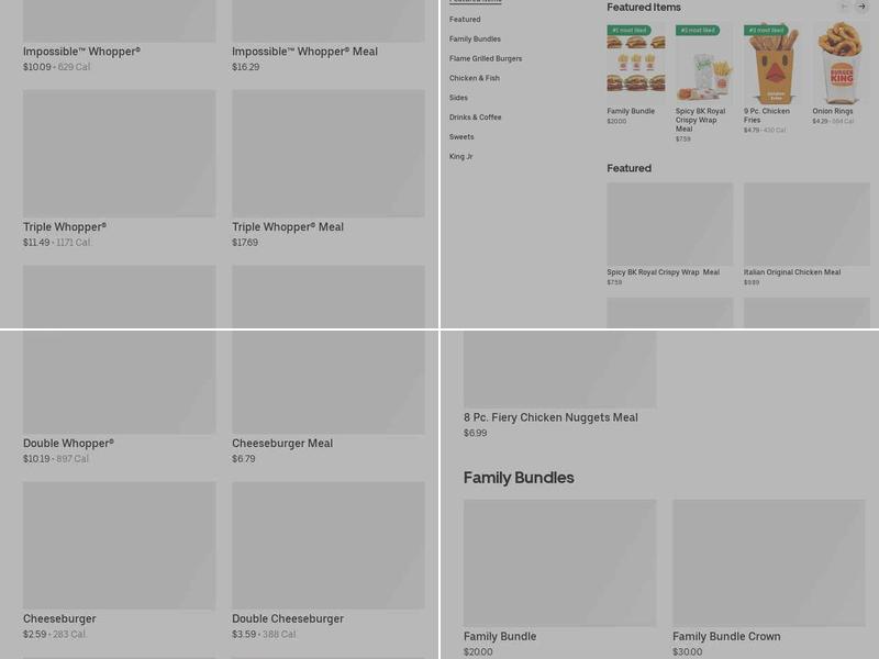 Burger King Menu