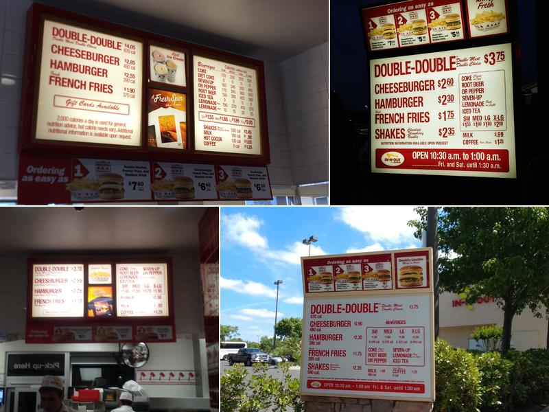 In-N-Out Burger Menu