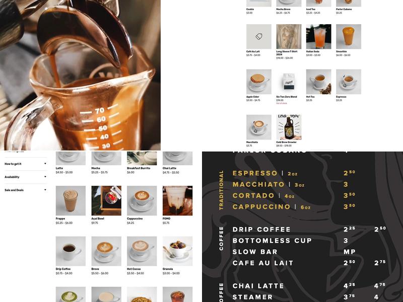 Craft Coffee Parlor Menu