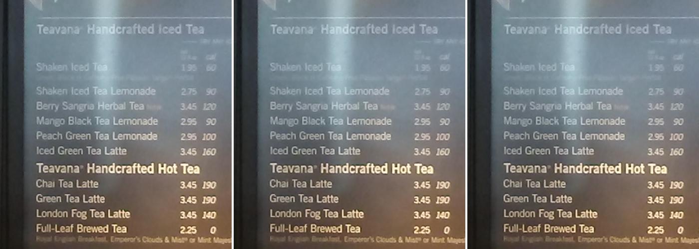 Starbucks Menu