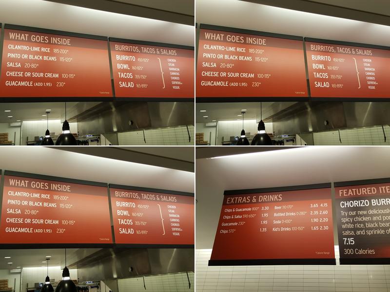 Chipotle Mexican Grill Menu