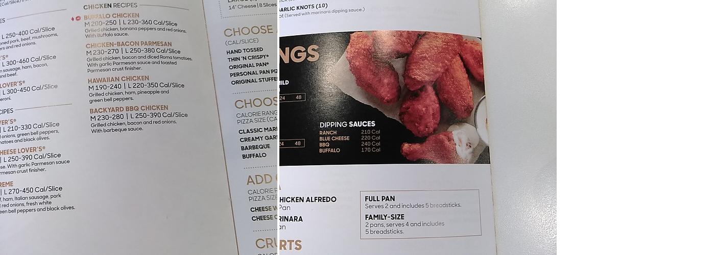 Pizza Hut Menu