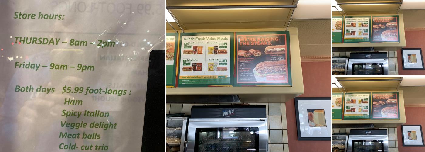 Subway Menu