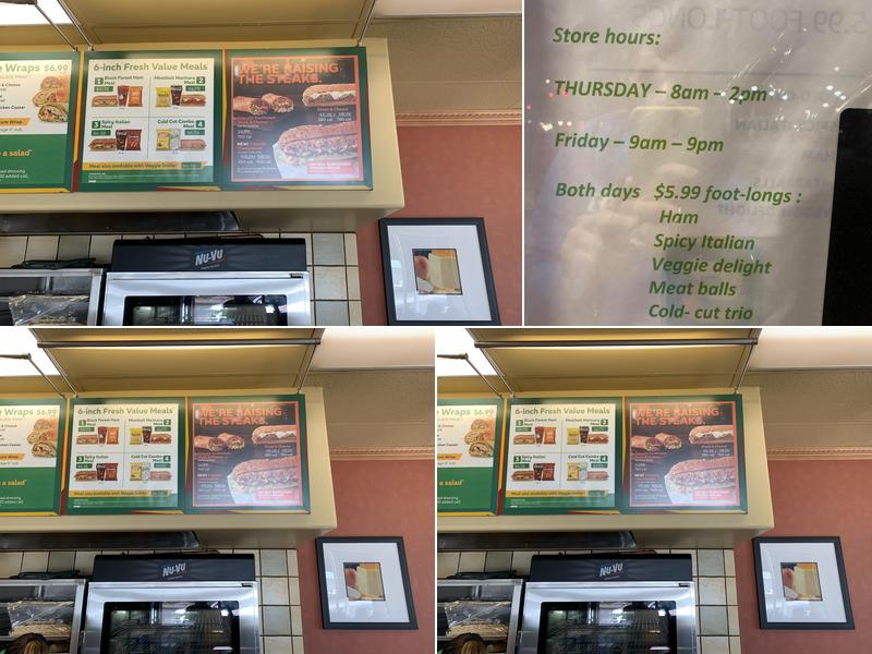 Subway Menu