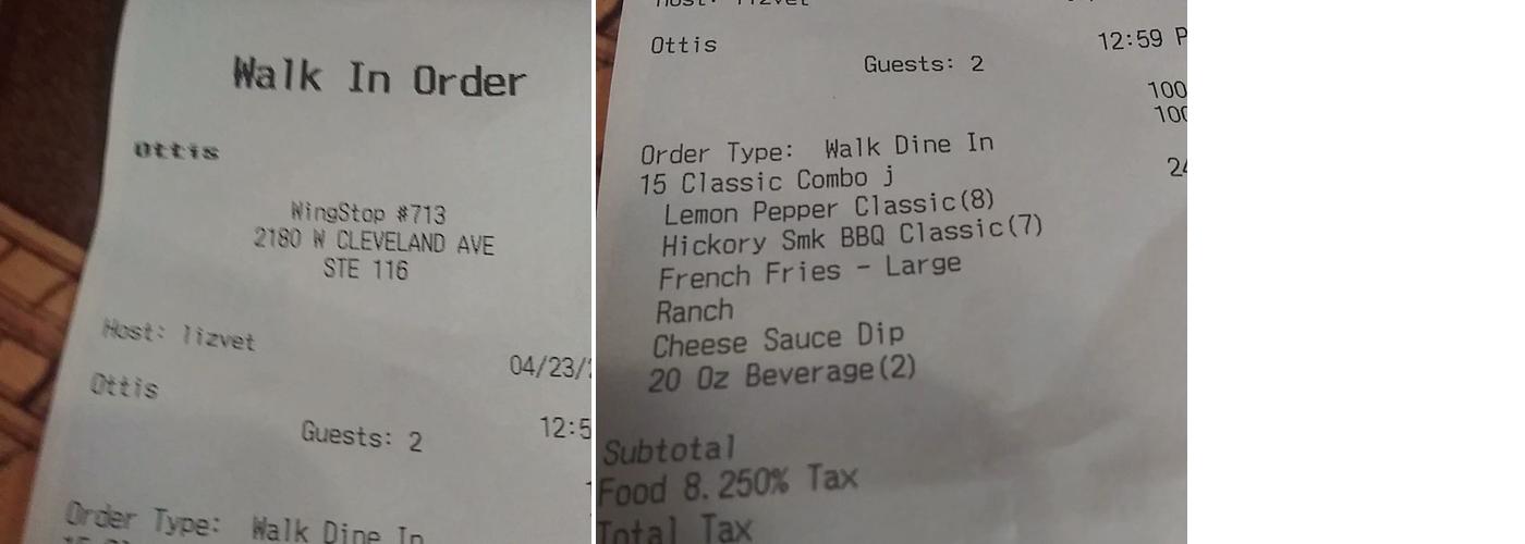 Wingstop Menu