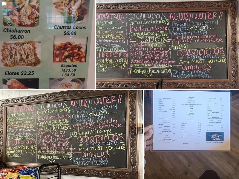 Pina's Cafe & Snacks Menu