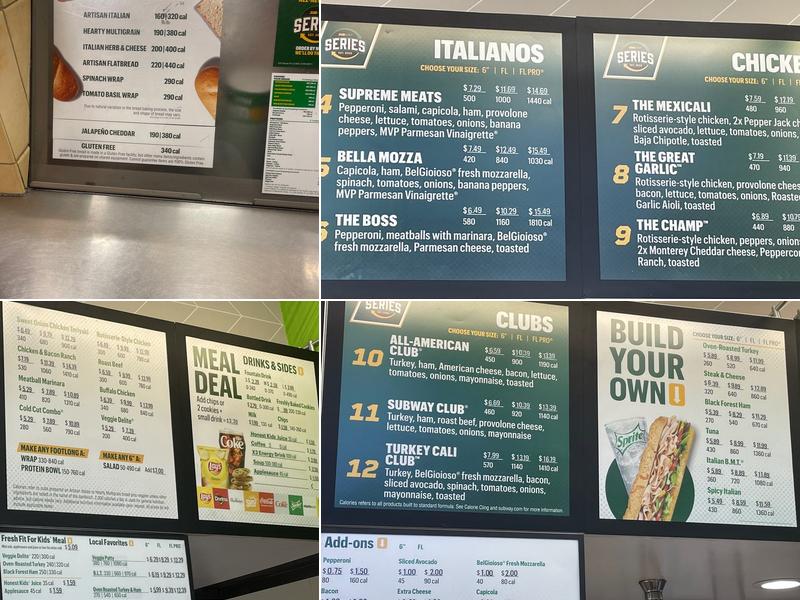 Subway Menu