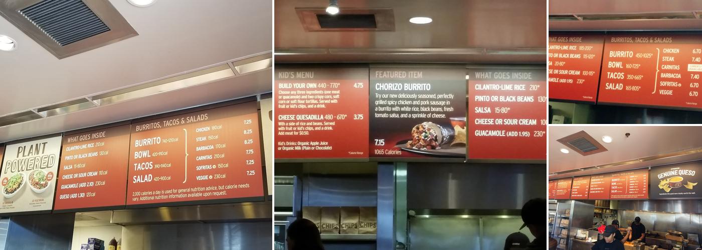 Chipotle Mexican Grill Menu