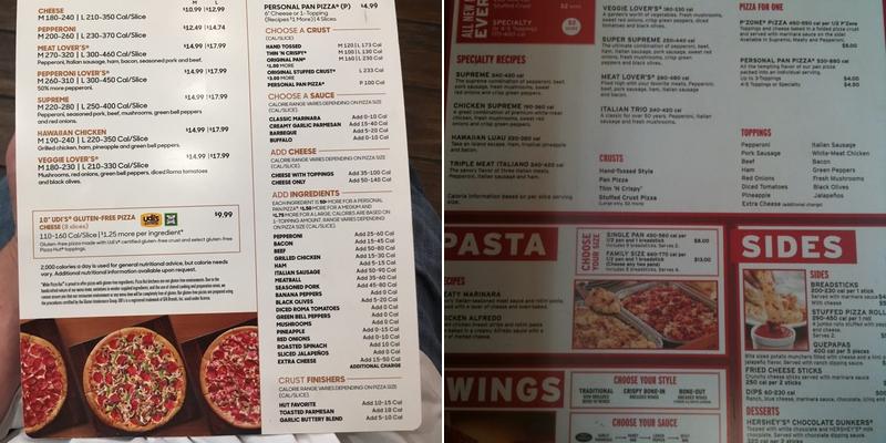 Pizza Hut Express Menu