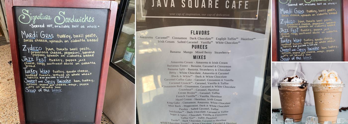 Java Square Cafe Menu
