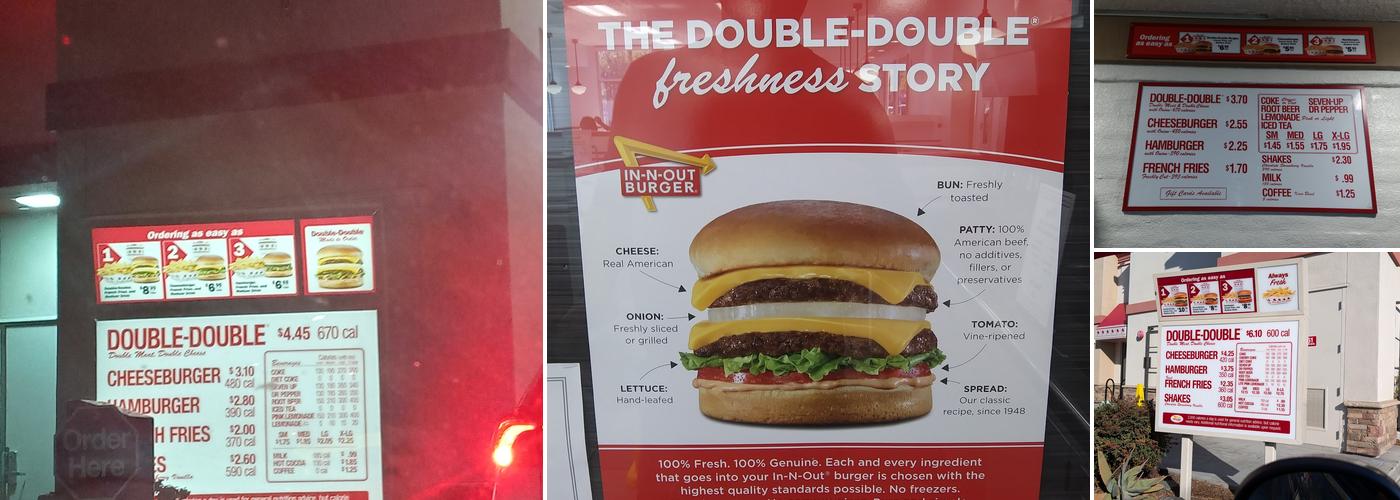 In-N-Out Burger Menu