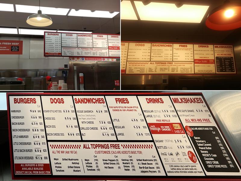 Five Guys Menu
