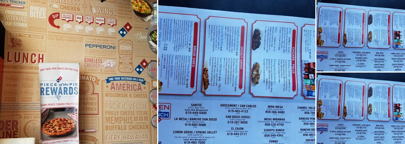 Domino's Pizza Menu