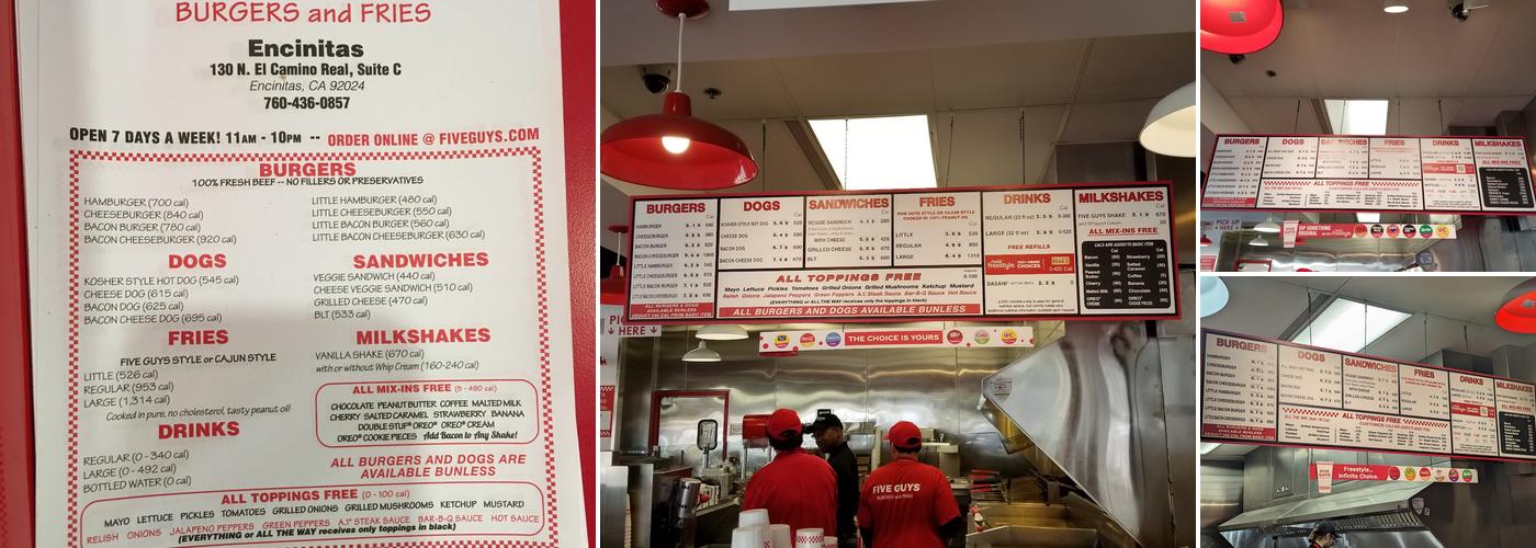 Five Guys Menu