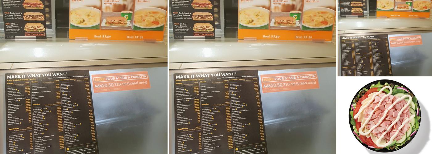 Subway Menu