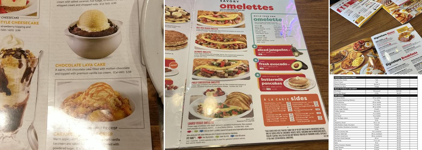 Denny's Restaurant Menu