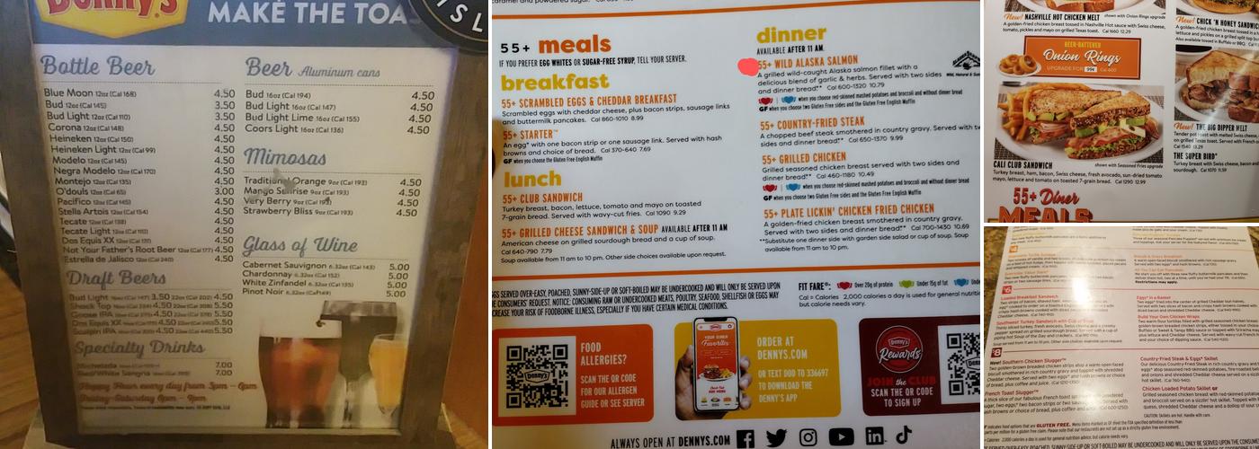 Denny's Restaurant Menu