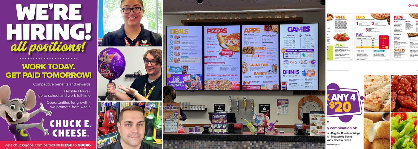 Chuck E. Cheese Menu