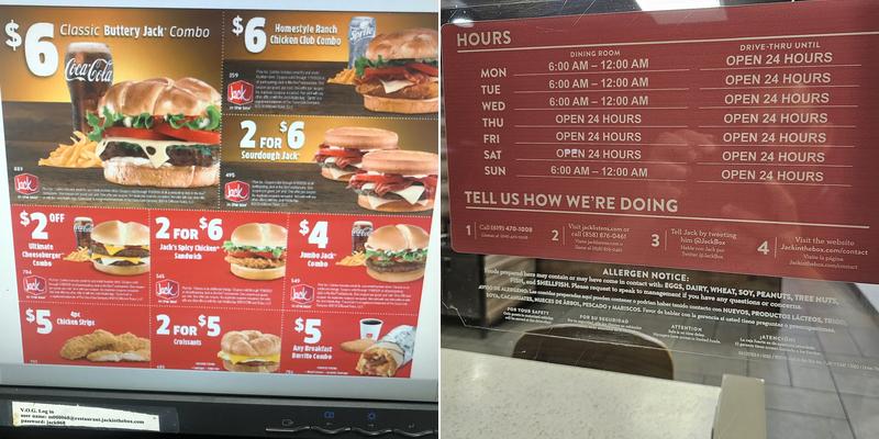 Jack In The Box Menu