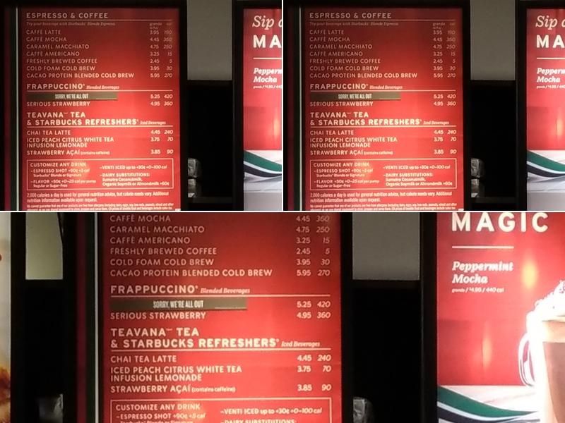 Starbucks Menu