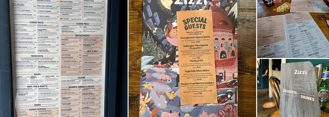 Zizzi - Taunton Menu