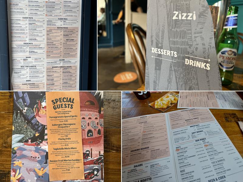 Zizzi - Taunton Menu