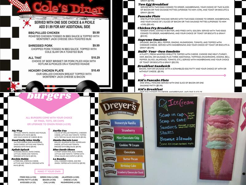 Cole's Diner Menu
