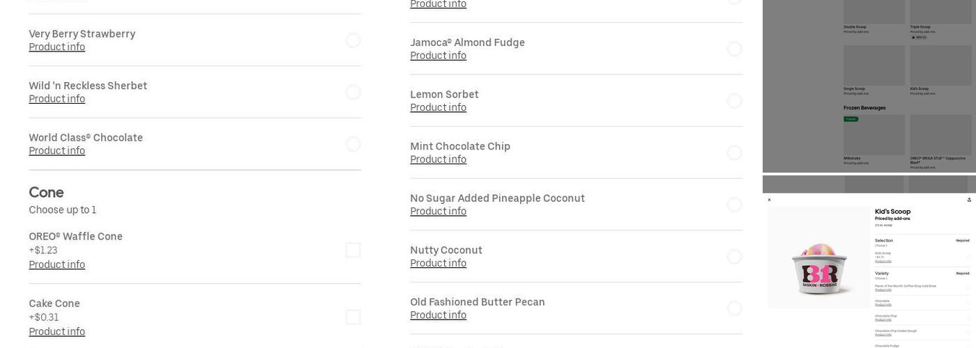 Baskin-Robbins Menu