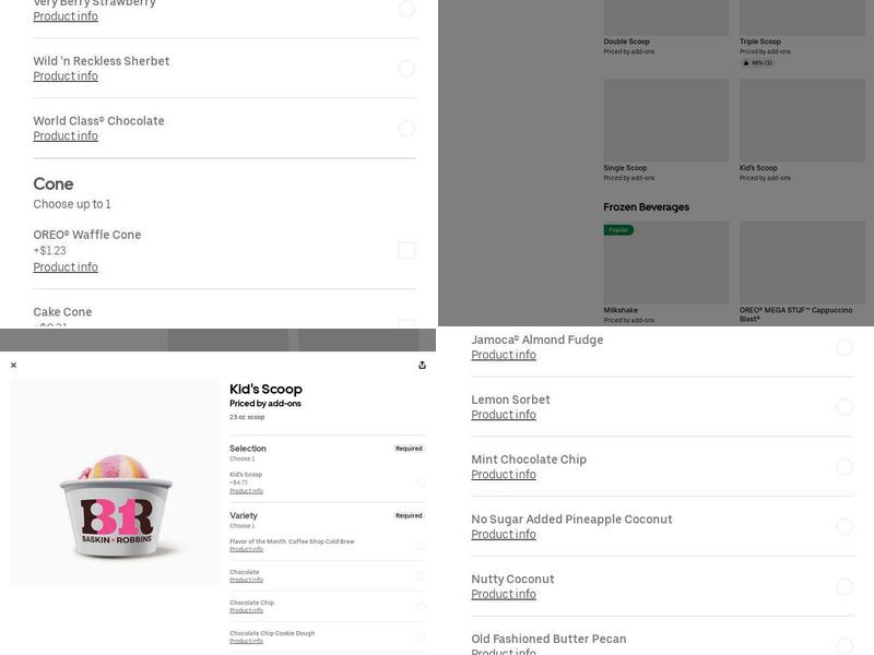 Baskin-Robbins Menu